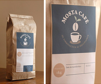 conception logo et étiquette pour la marque Mosta Café
