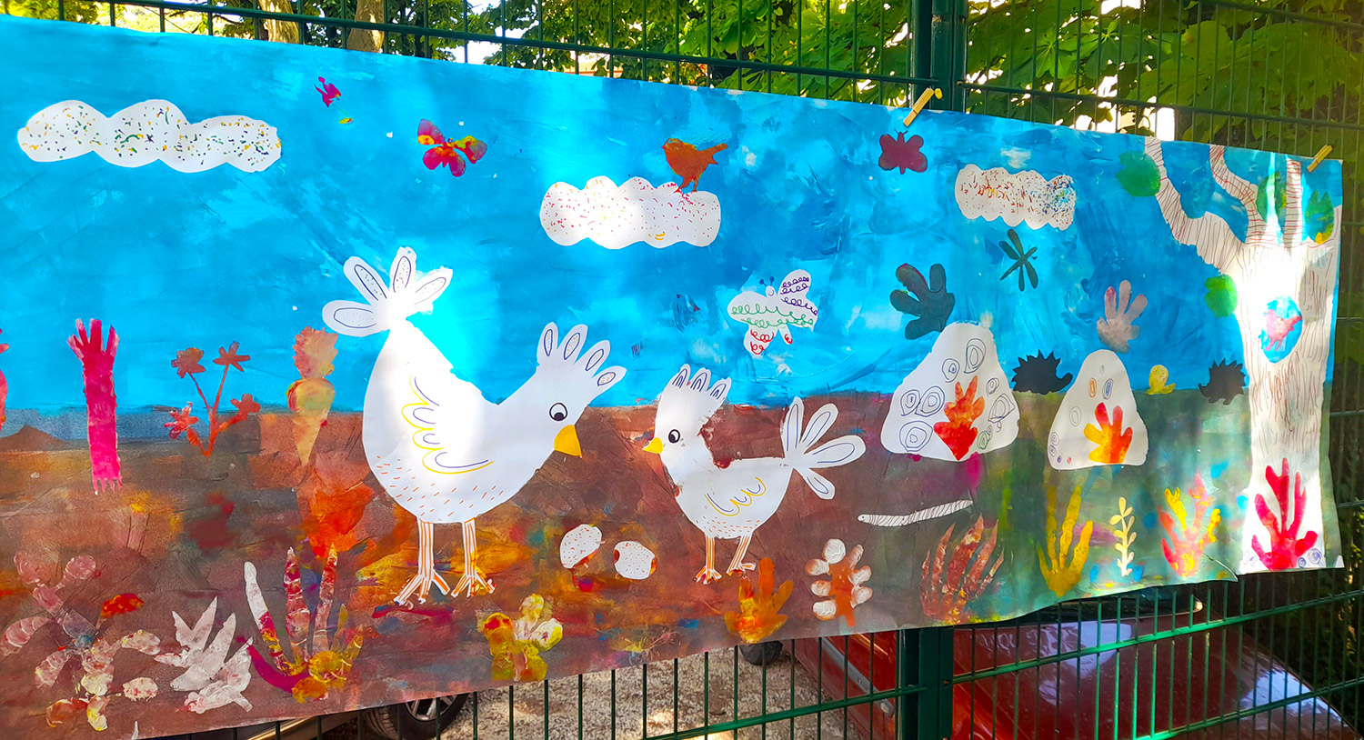 Affichage fresque peinture maternelles jardin Tournon-sur-rhone
