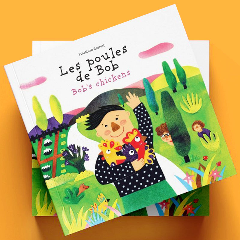 album jeunesse bilingue Les poules de Bob