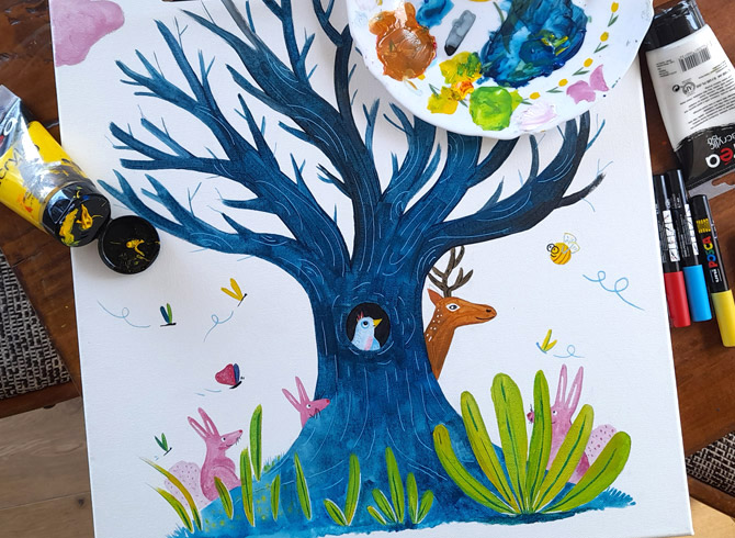 Illustratrice- thème nature, arbre, animaux