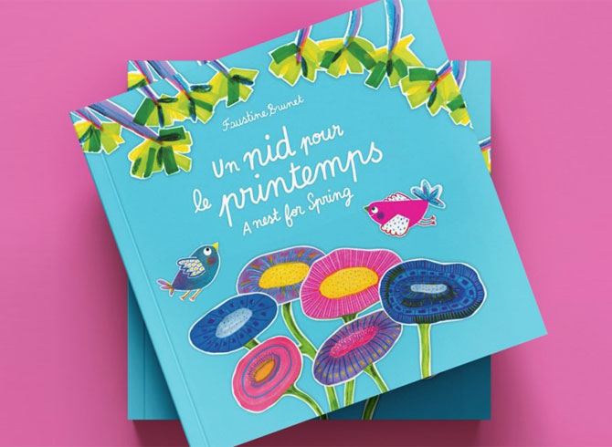 album jeunesse bilingue Un nid pour le printemps