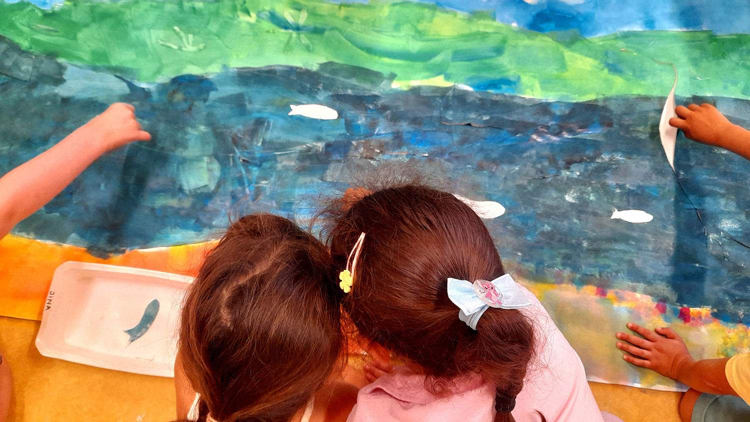 creation fresque maternelles MS GS riviere biodiversite