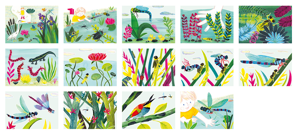 une histoire de libellule et de mare à conter avec un butai