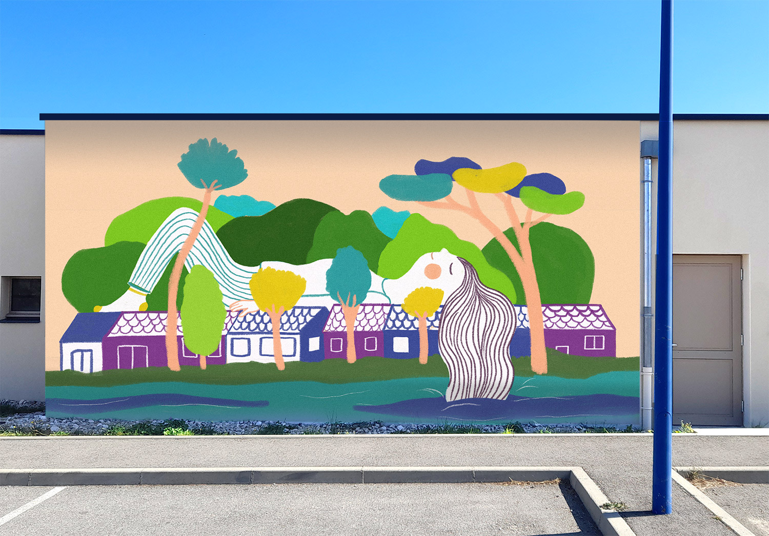 créaction de peinture murale pour salle d'attente et murs