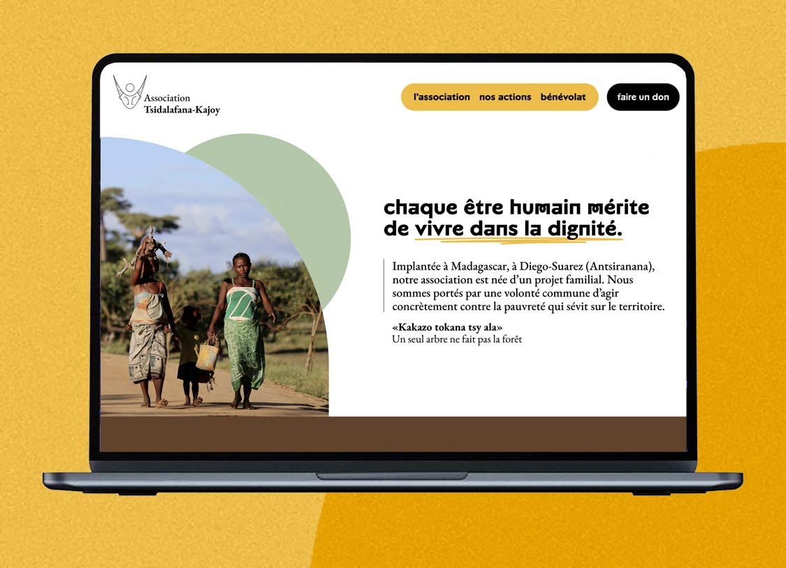 Création du site vitrine d’une association s’engageant pour le peuple malgache