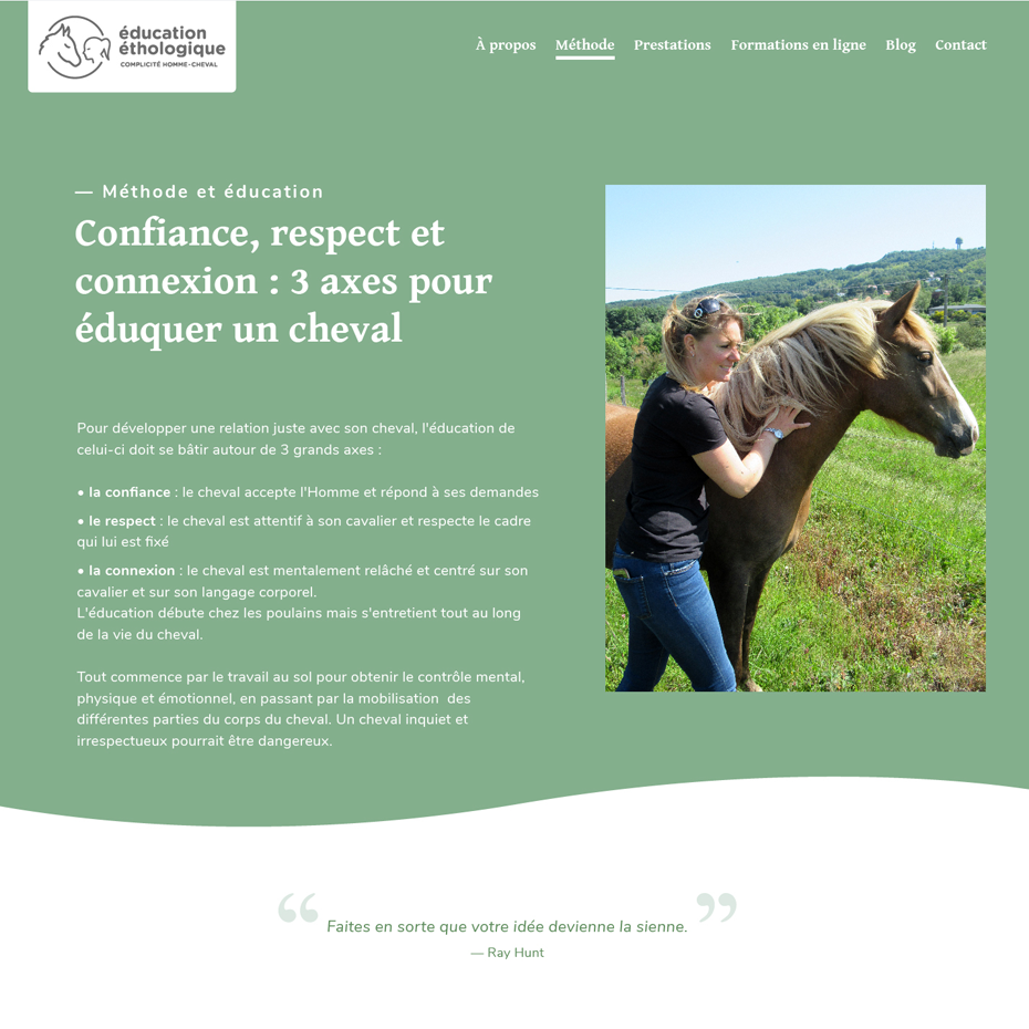 page interne site éducation éthologique