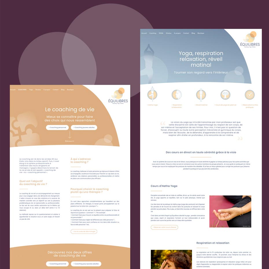 pages du site web