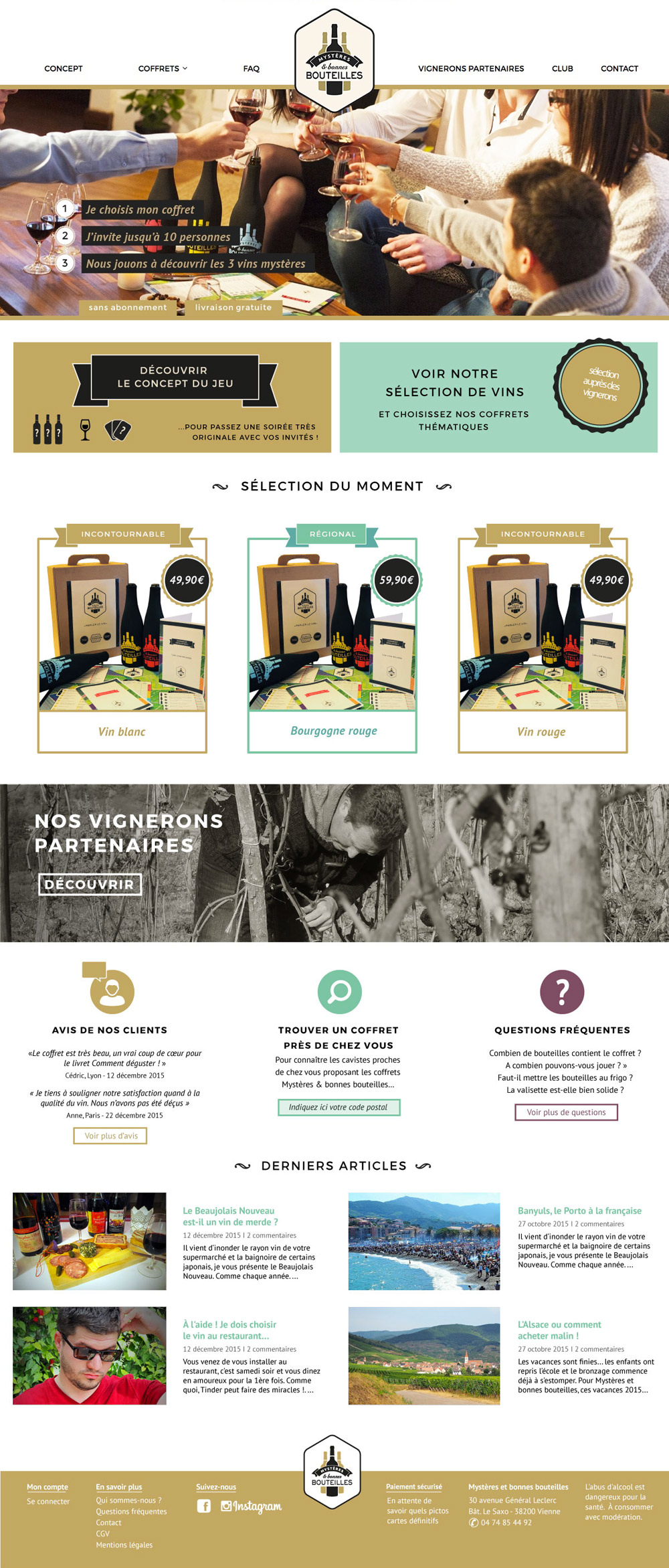 Webdesign site e-commerce degustation de vin
