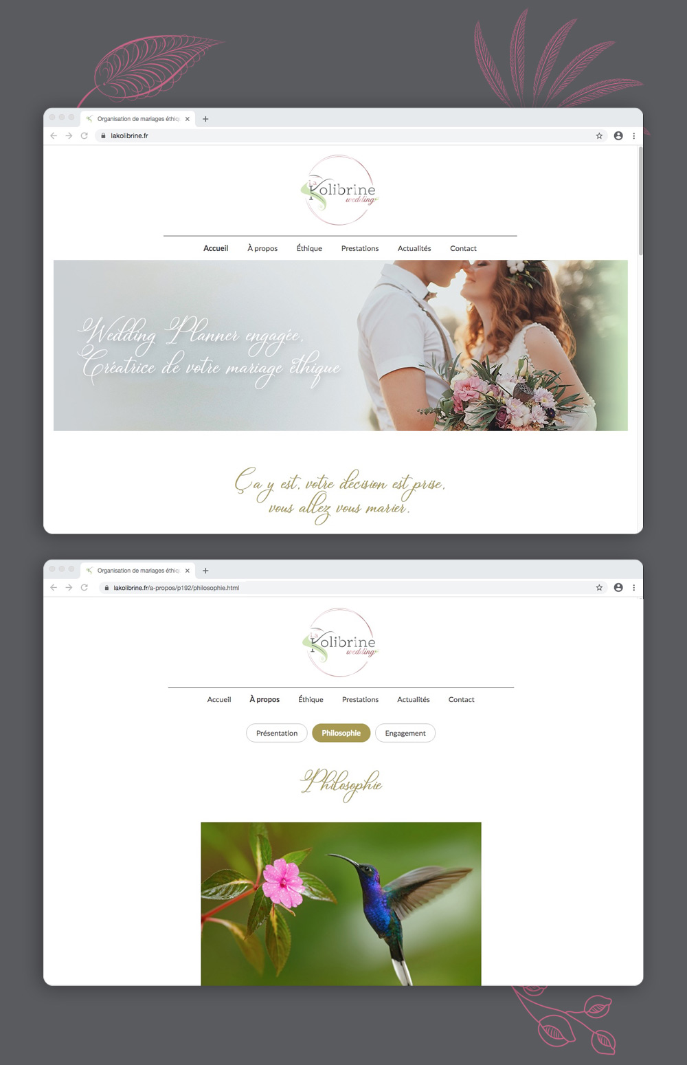 webdesigner wedding planner - site en éco-conception
