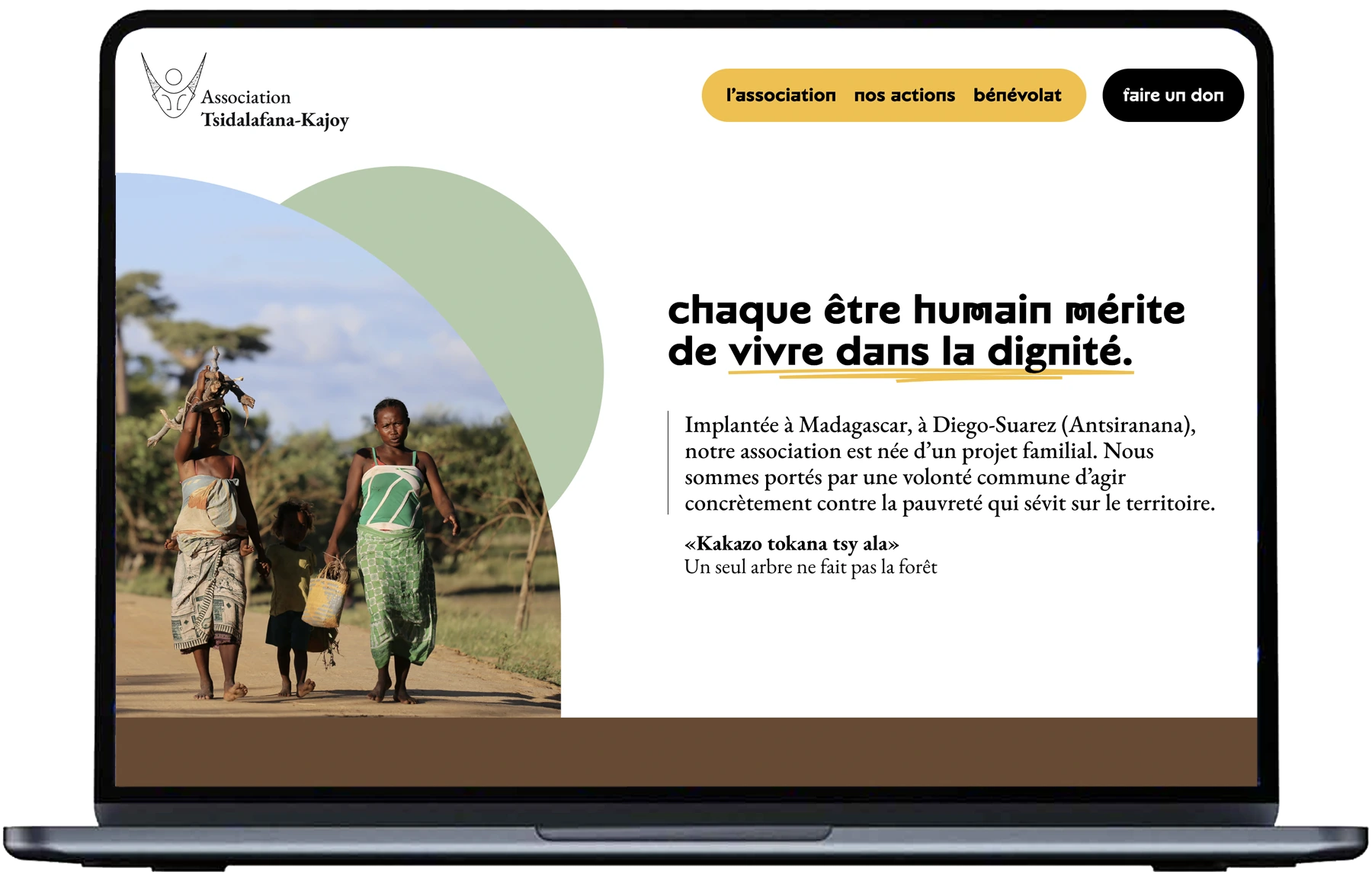 Création du site vitrine d’une association s’engageant pour le peuple malgache